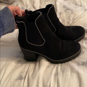 black studded booties